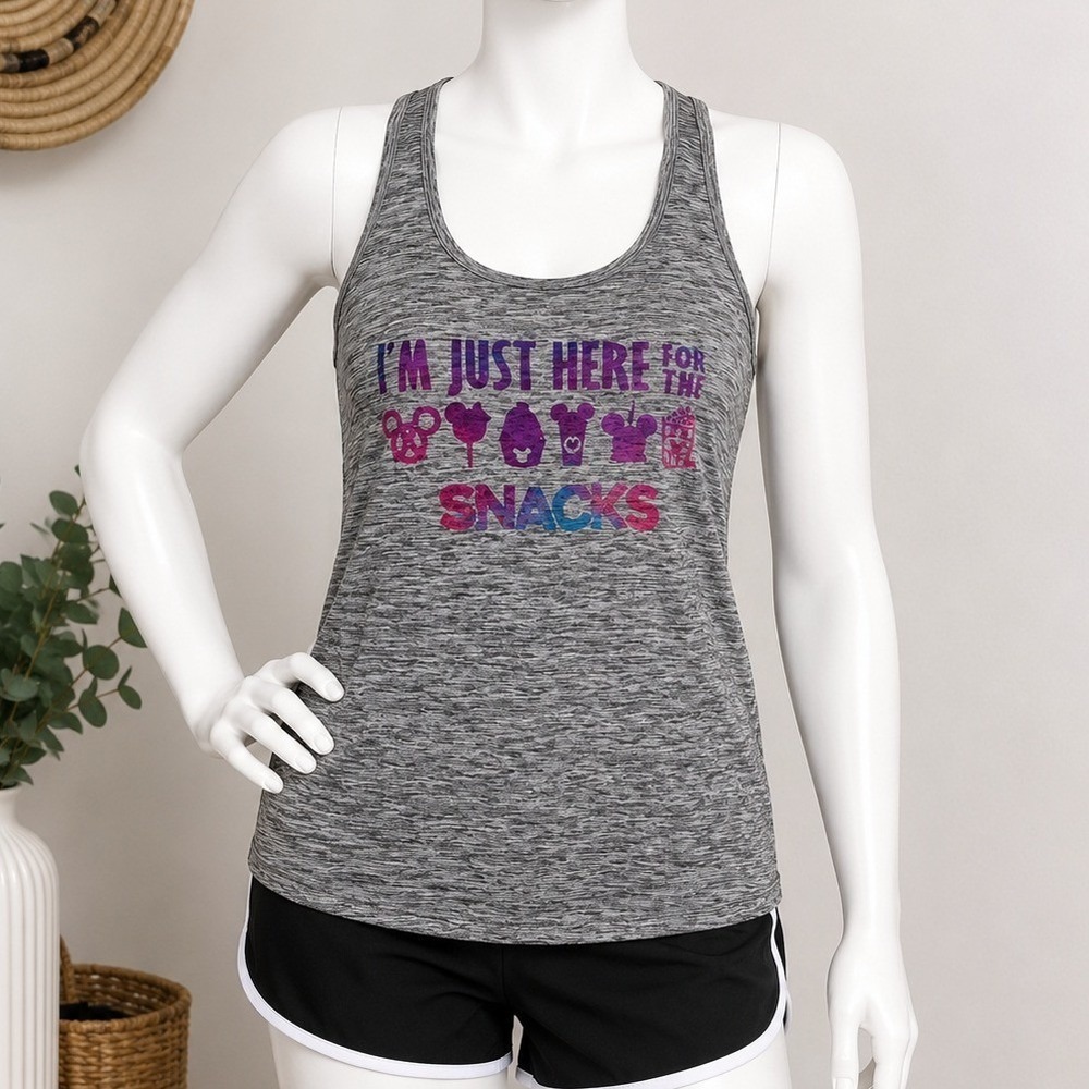 Athletic Works Girls Tank Top Gray I'm Just Here For The Snacks M 8-10